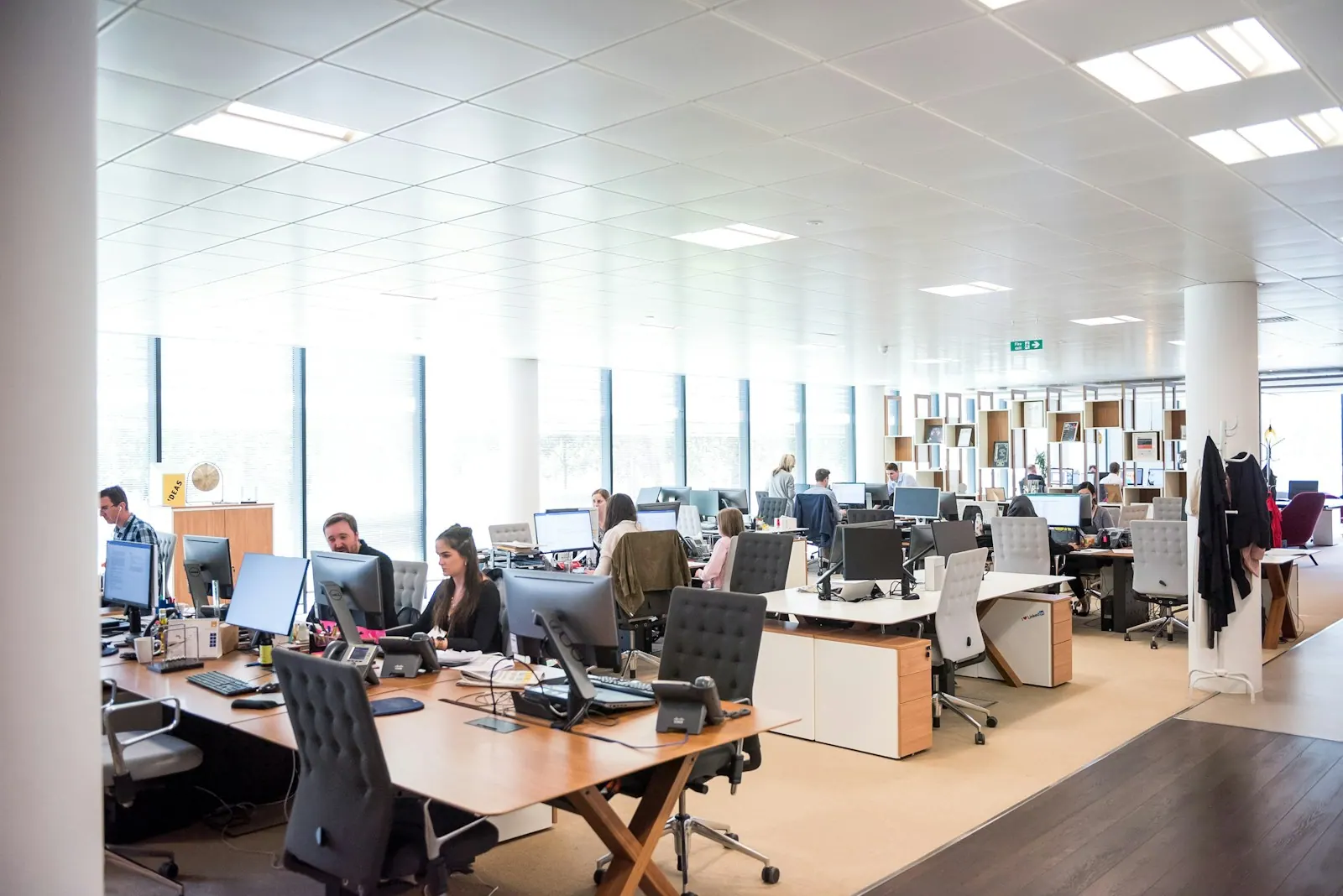 people working at desks in open office. How to approach best hospitality property services in practice
