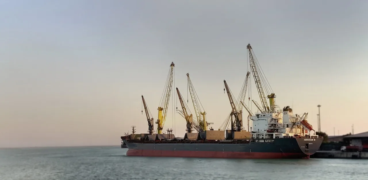 bulk ship, iran port, ship crane, cargo hold, transportation, harbor, sailing, freight, crane, sunrise, port, charge, water, industry, transport, vessel, m v abraham m, warehouse, loading, travel, nature, sky, vehicle, shipping, export, life boat. Inland Empire, Dallas and Atlanta industrial leasing along freight corridors