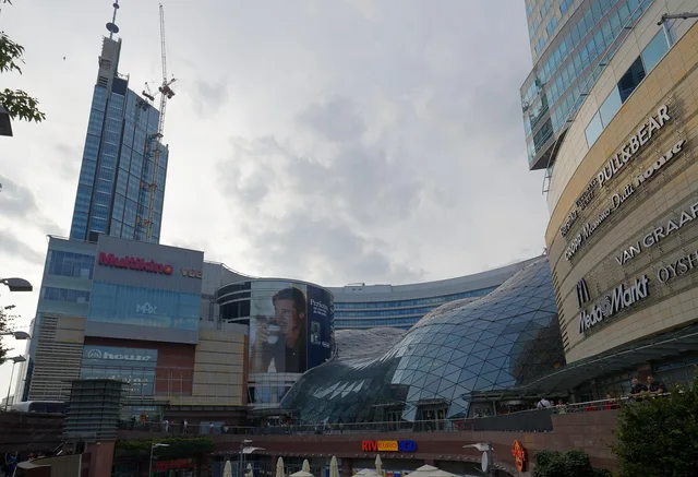 city, buildings, mall, architecture, modern, commercial, shopping mall, skyscraper, urban. The cost of retail space as a share of sales, once percentage rent is taken apart